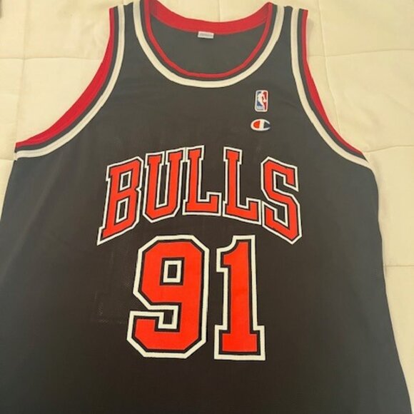 Vintage Dennis Rodman #91 Chicago Bulls Jersey – Champion – Size 48 (XL) – 90s A - Picture 1 of 4
